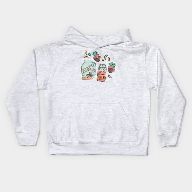 Kawaii Sweet Treats 1 Kids Hoodie by BellaSophiaCreative